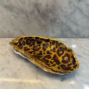 Handmade Leopard Print Decoupage Decorative Shell